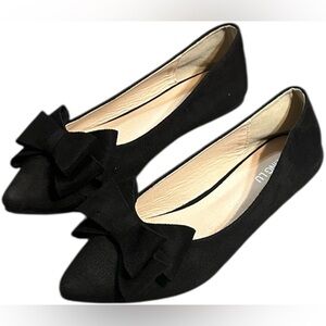 SAILING LU Chic Black Bow Loafers